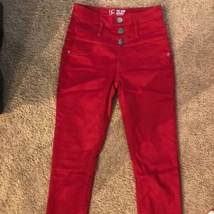 No Boundaries DarkRED high rise Crop Jeggings